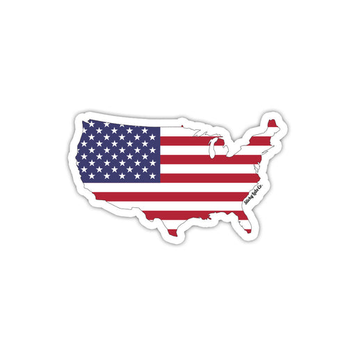 USA Map Flag Sticker
