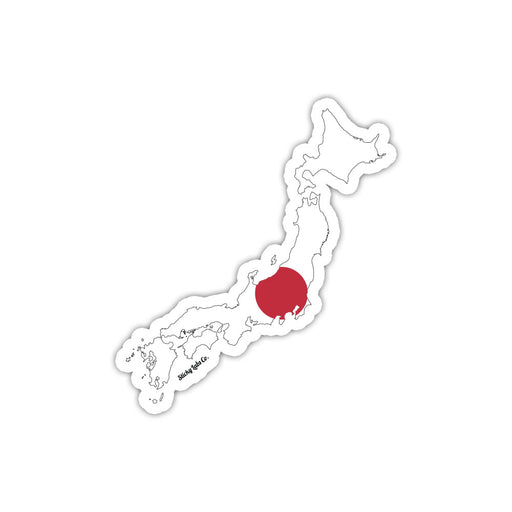 Japan Map Flag Sticker