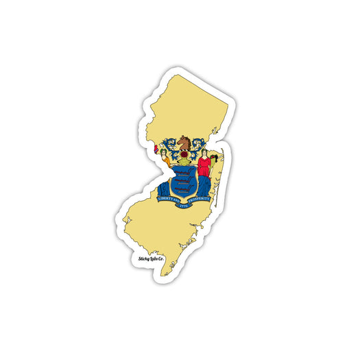 New Jersey Map Flag Sticker