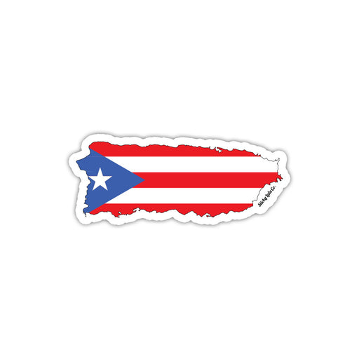 Puerto Rico Map Flag Sticker