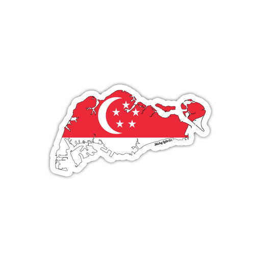 Singapore Map Flag Sticker