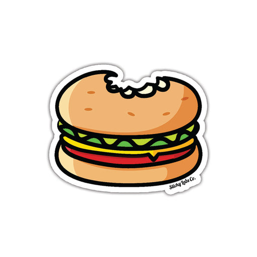 Bitten Burger Sticker — Sticky Labs